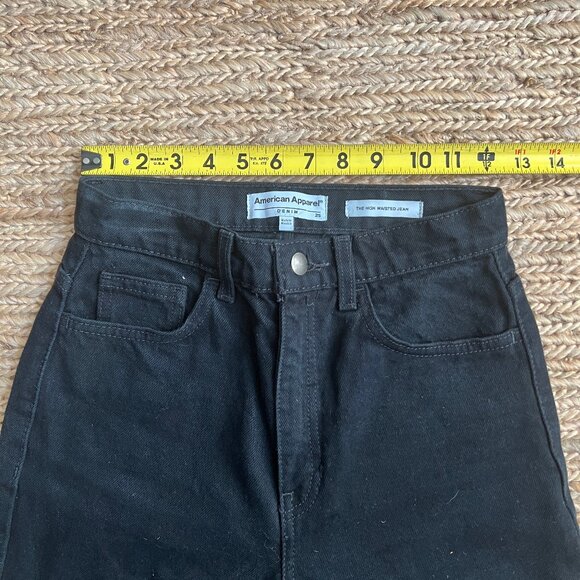 American Apparel Denim The High Waisted 100% Cotton Jean, Black, 25 - Picture 3 of 7